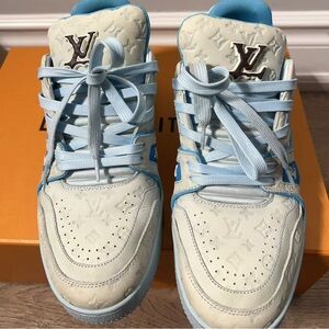 Louis Vuitton LV Men's Trainer Sneaker Sky Blue